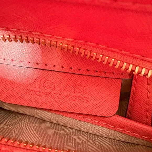 Michael Kors Leather Satchel Bag Crossbody Handbag Coral-Pink Mini